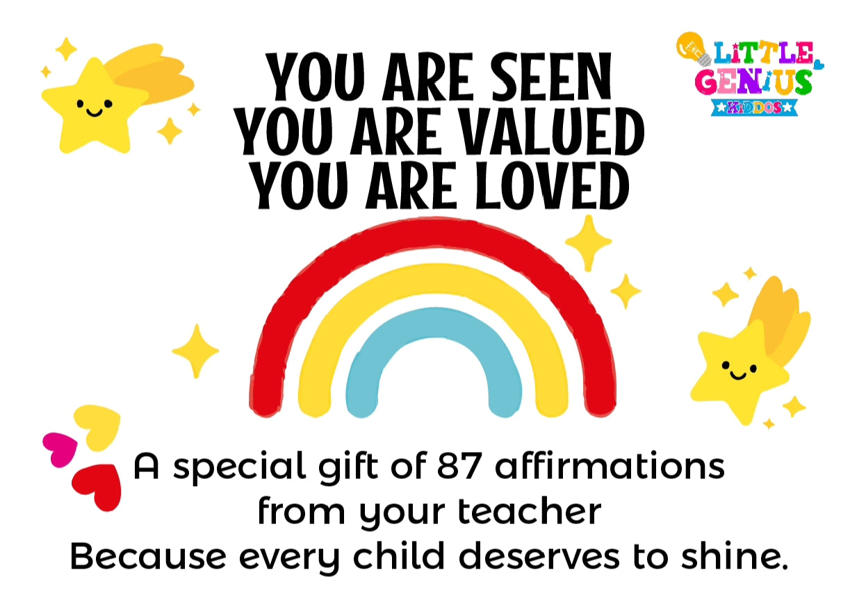 You Are Seen, Valued & Loved β Affirmation Cards Set (87 Pieces)