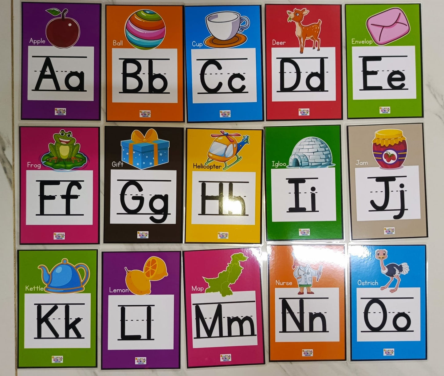 Alphabet Flashcards β Colorful with 1 Vocabulary Word