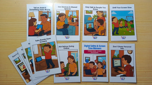 Digital Safety & Screen Time Manners Flashcards