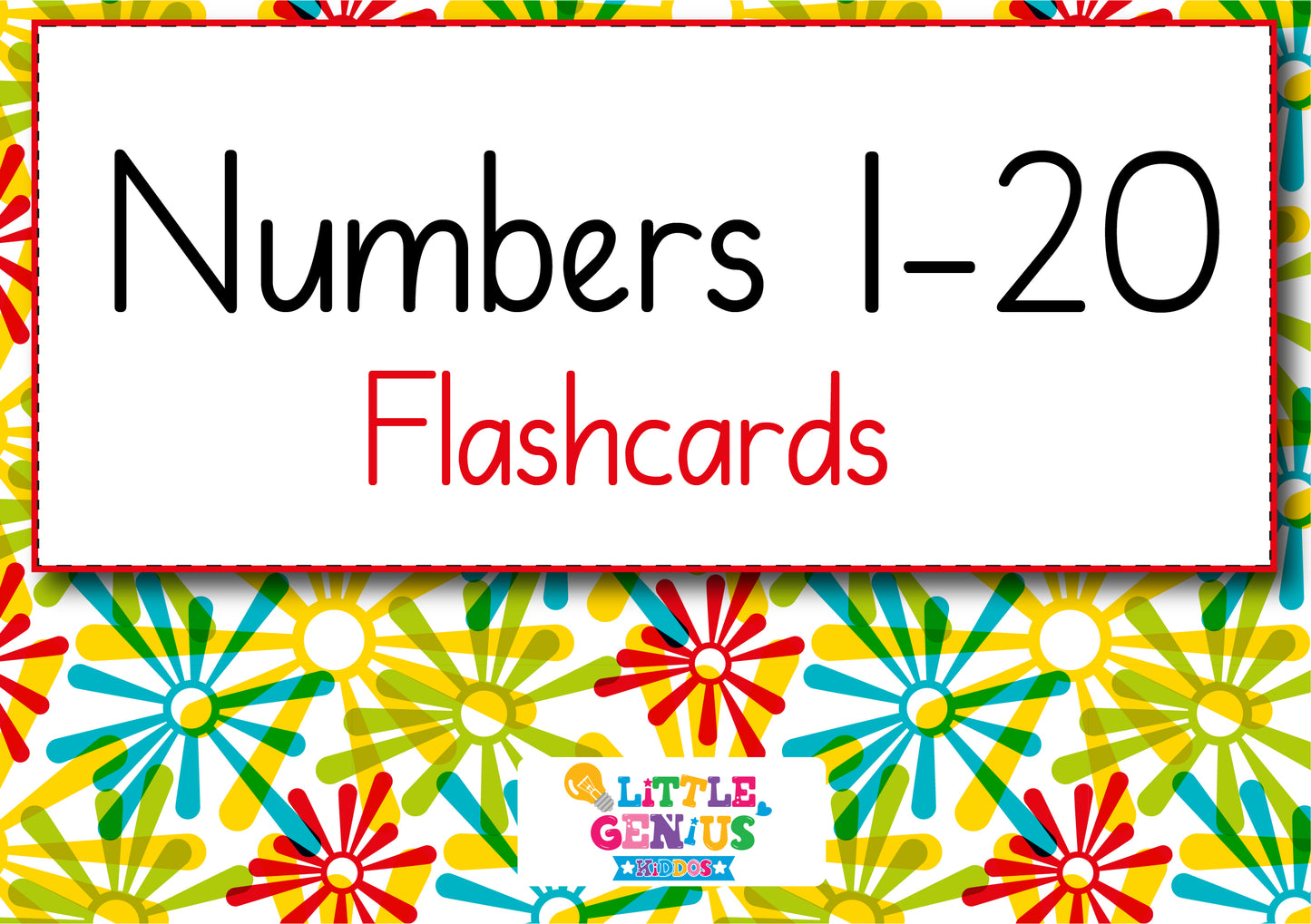 Numbers Flashcards β 1 to 20 ( NT Precursive Font )