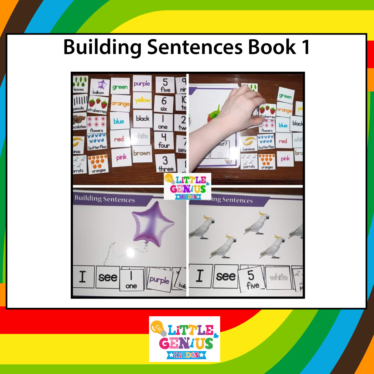 Building Sentences Adaptive Book – A4 Size | 10 Velcro-Based Sheets
