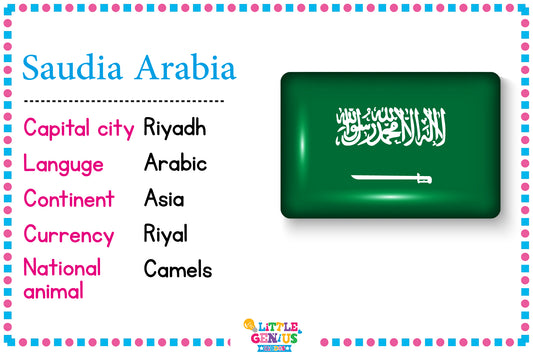 25 Countries With Their Details – Educational Flashcards