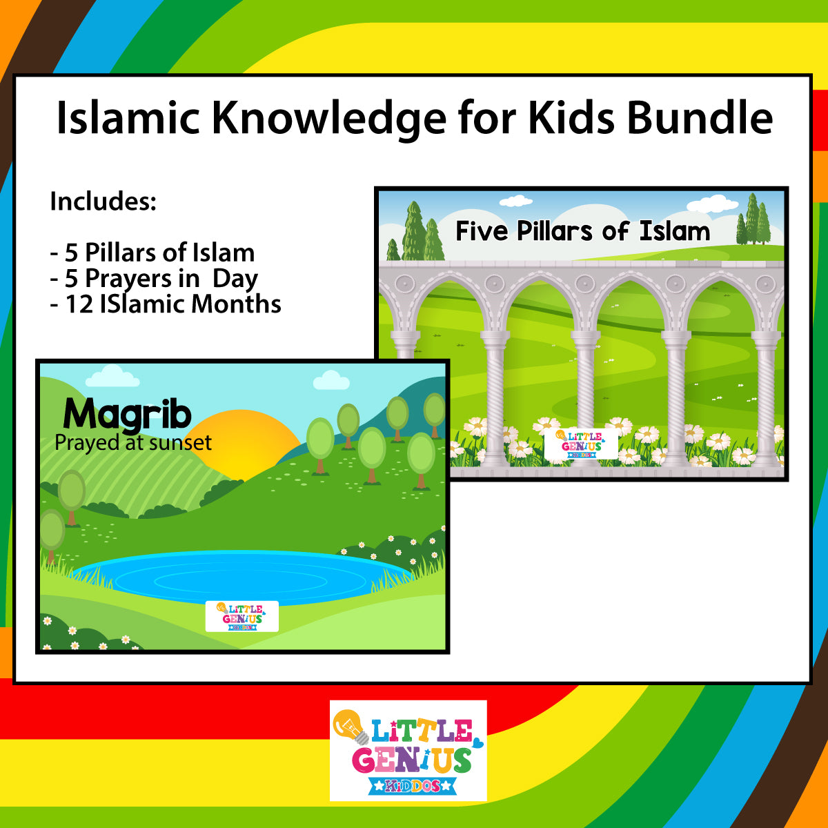 Islamic Knowledge for Kids – Flashcards Bundle