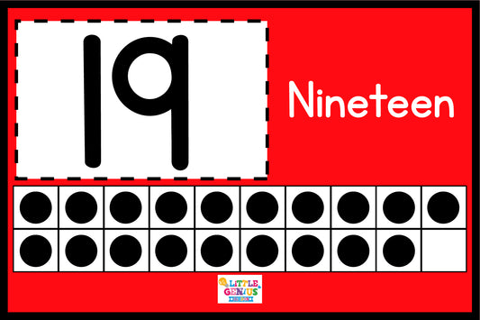 Numbers 1–20 Flashcards – With Tens & Teens