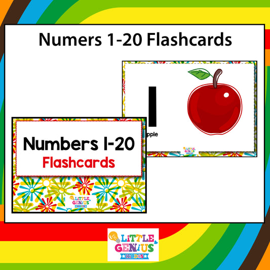 Numbers 1–20 Flashcards (NT Precursive Font) – School-Friendly & Therapist-Approved!