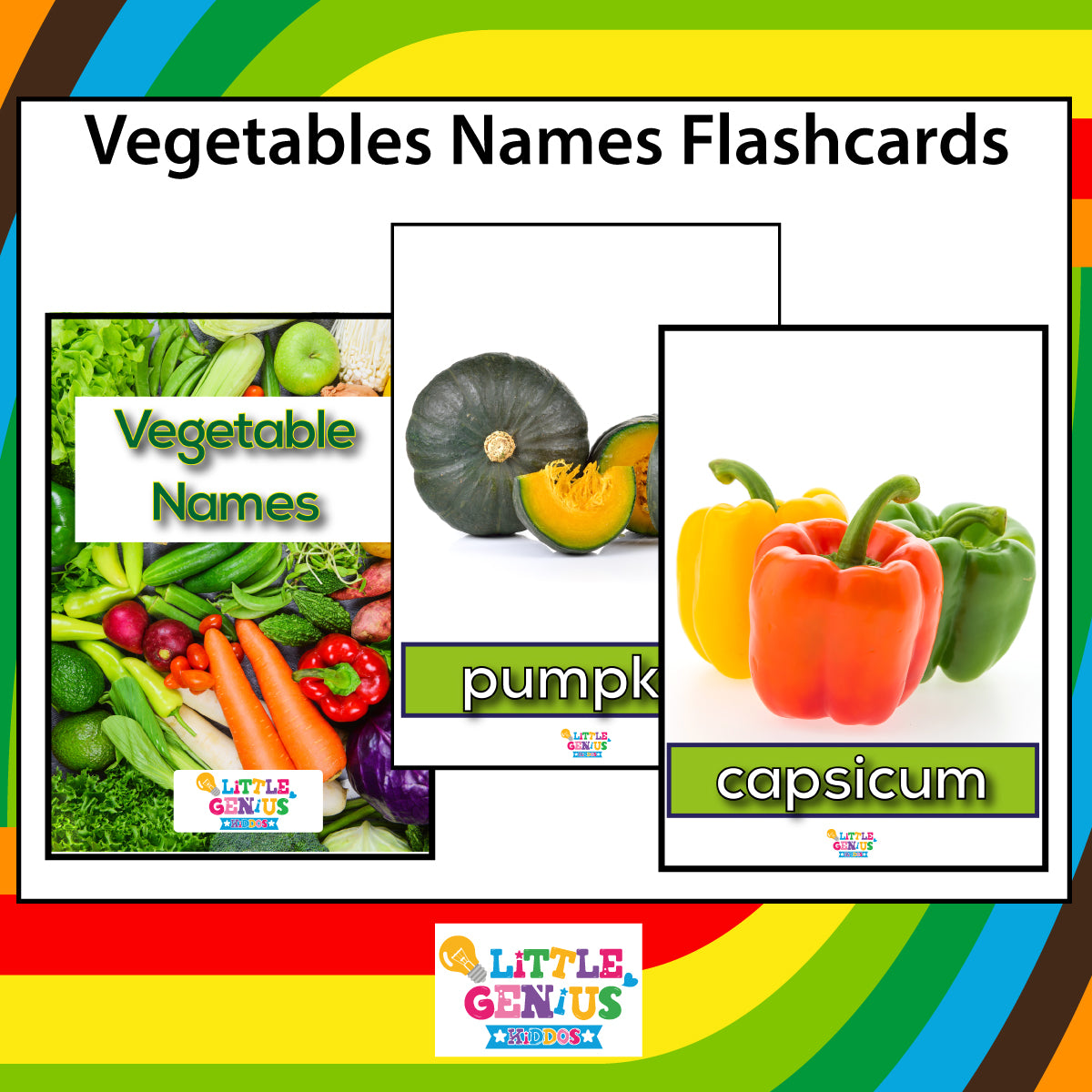 20 Vegetables Flashcards β Bright & Educational Set for Early Learners