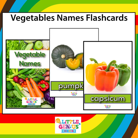 20 Vegetables Flashcards – Bright & Educational Set for Early Learners