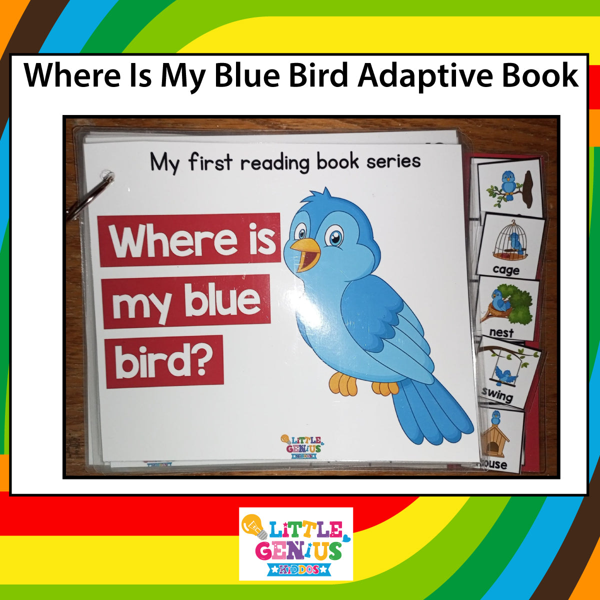 Where Is My Blue Bird? Adaptive Book – A5 Size, Velcro-Based