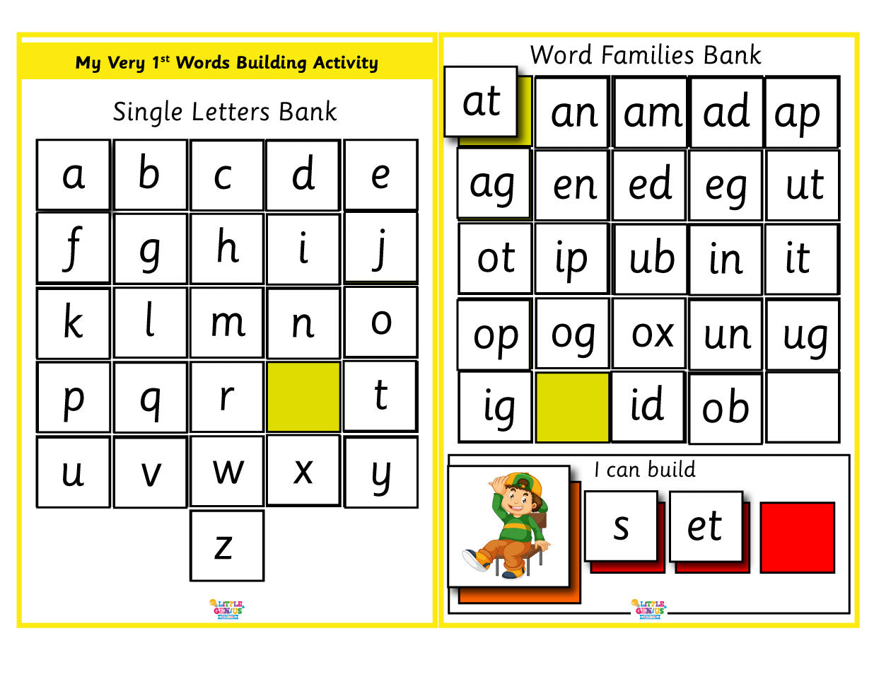 Word Building Activity β A3 Base Sheet | Ages 4β6
