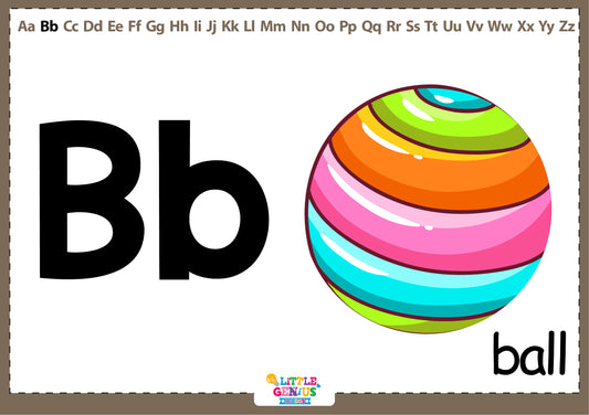 A–Z Alphabet Flashcards with Single Vocabulary – Bold Letters