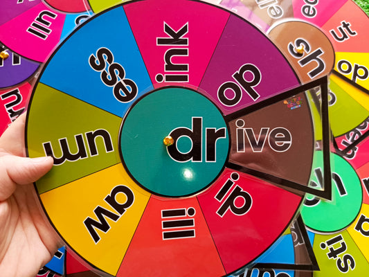 15 in 1 Phonics Spinner Wheel Set – Beginning & Ending Blends for Class Decor, Early Literacy, Speech Therapy & Special Education (SK, CH, CK, SH, TH, ST, TR, GR & More) (ABLLS-R Q, H, P