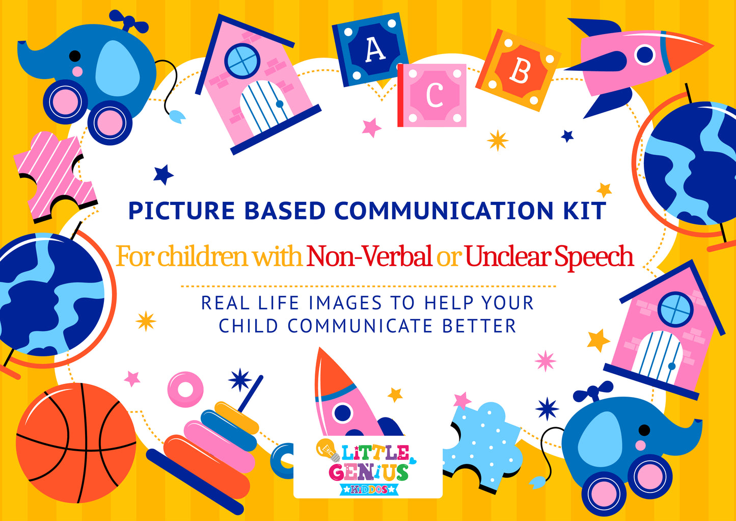 Picture-Based Communication Kit (PECS Alternative) – For Non-Verbal or Unclear Speech Children | Real-Life Images for Easy Communication