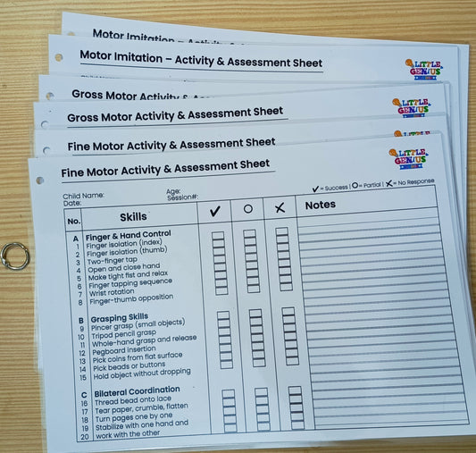 Motor Skills Assessment Pack (ABLLS-R Inspired) – Laminated Therapy Sheets for SEN & ABA Use
