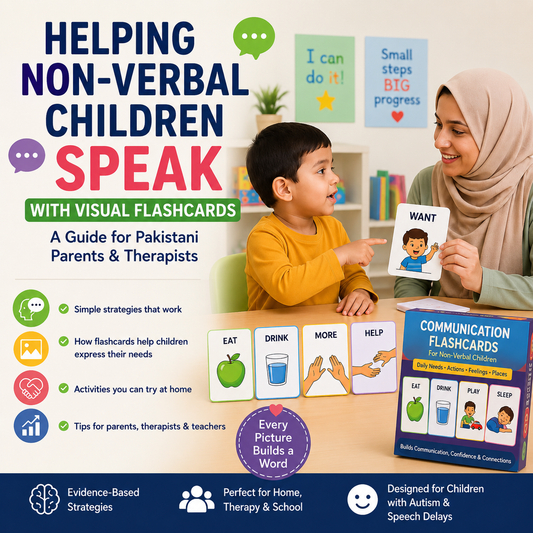 Helping Non-Verbal Children Speak with Visual Flashcards – A Guide for Pakistani Parents & Therapists