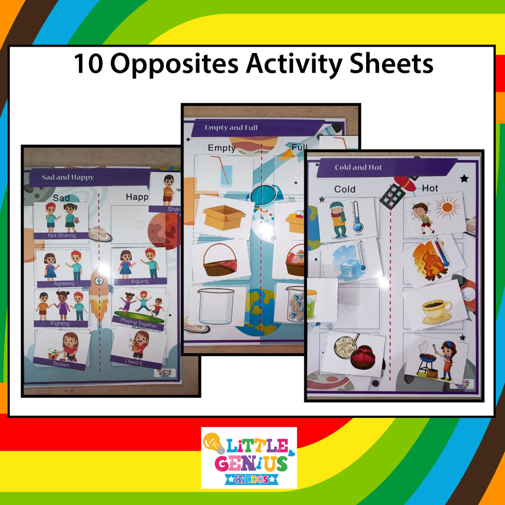 10 Opposites Activity Busybook – Interactive Learning for Toddlers ...