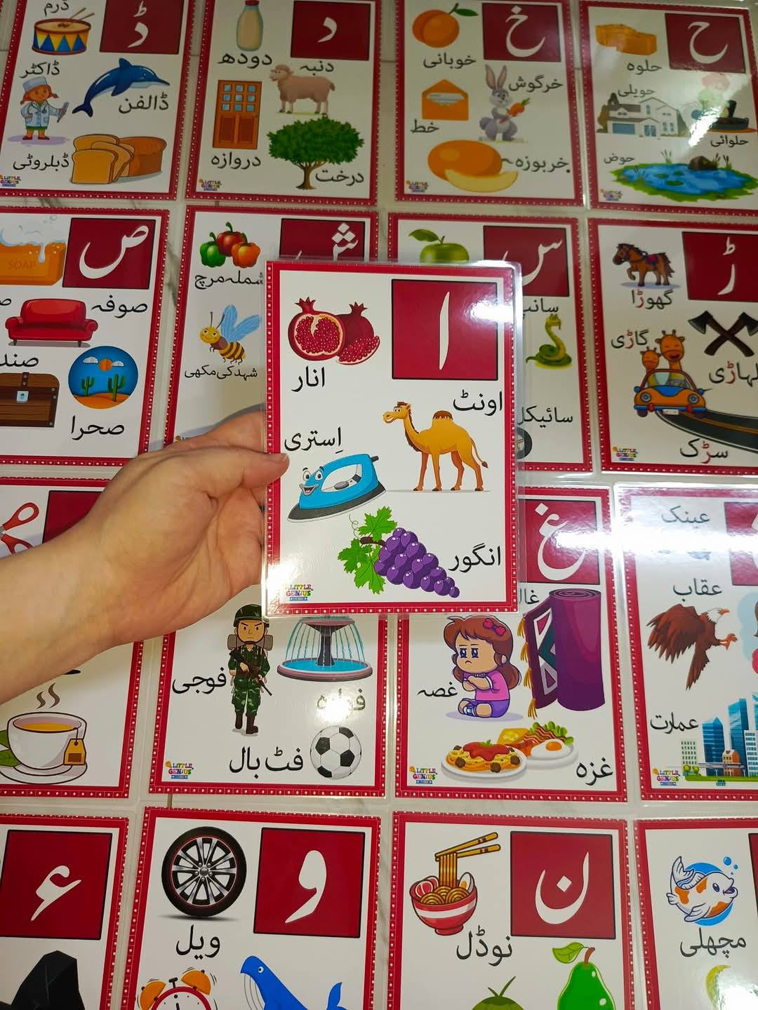 Large Hurf-e-Tehejji Flashcards with 4 Vocabularies