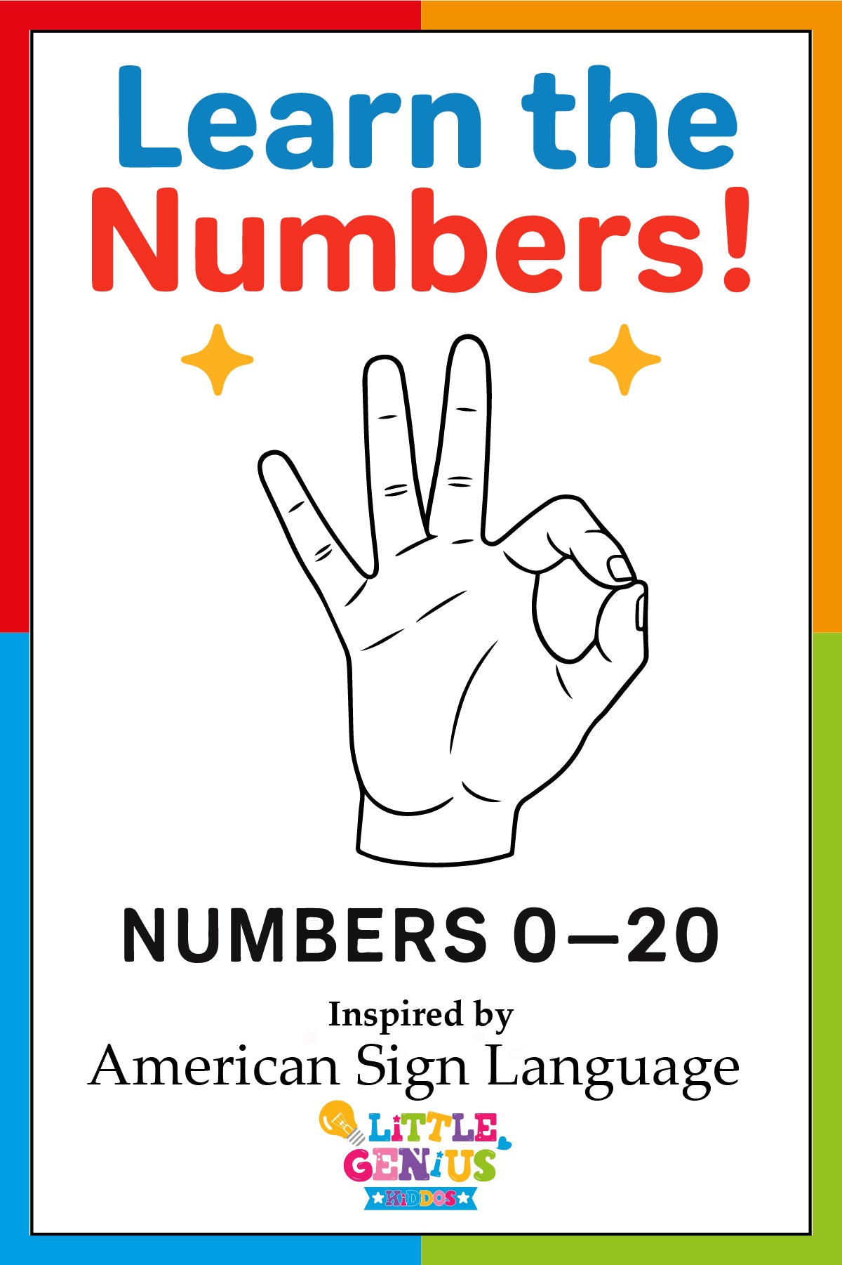 American Sign Language – Numbers (0–20) Flashcards – Little Genius Kiddos
