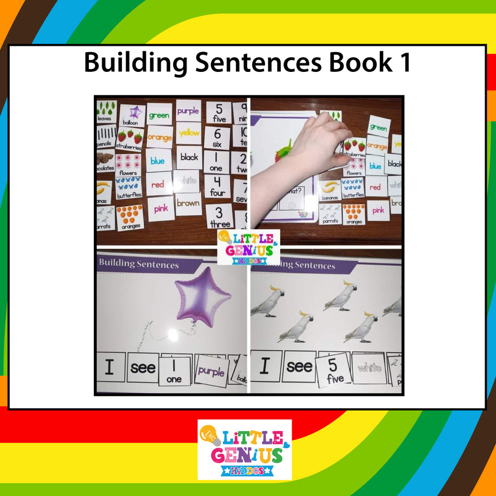 Building Sentences Adaptive Book – A4 Size | 10 Velcro-Based Sheets