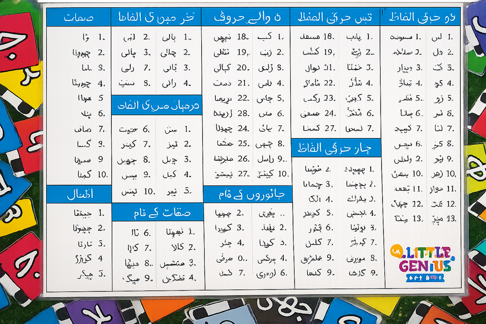 Urdu Phonics Learning Cards | 139+ Urdu Words | Laminated Urdu Reading Flashcards | Tor Jor Activity Set | Montessori Urdu Learning | Ready to Use