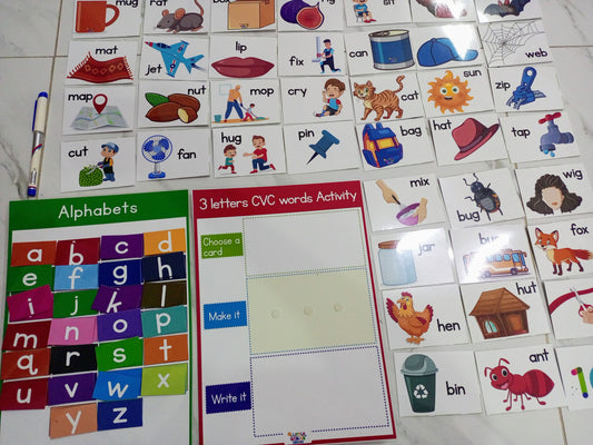 CVC Activity with Sticking Alphabets– Build, Read & Write!
