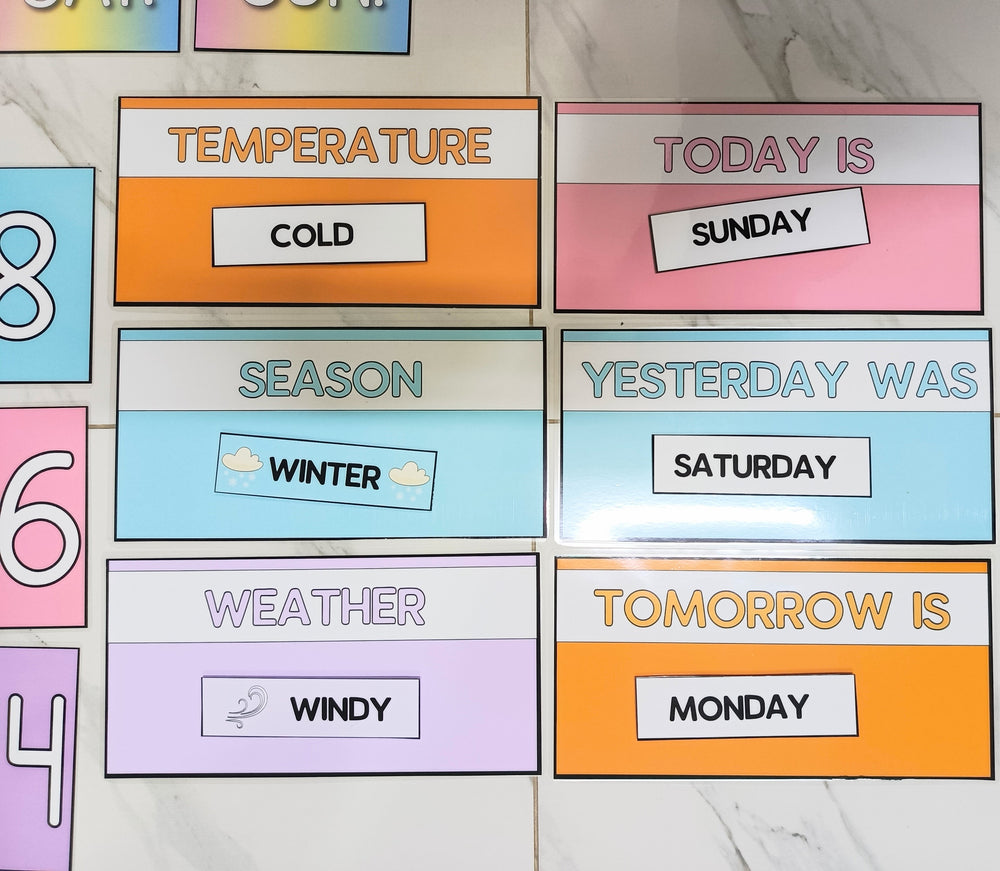 Wall Activity Calendar – Softboard Decor Learning Set for Softboard