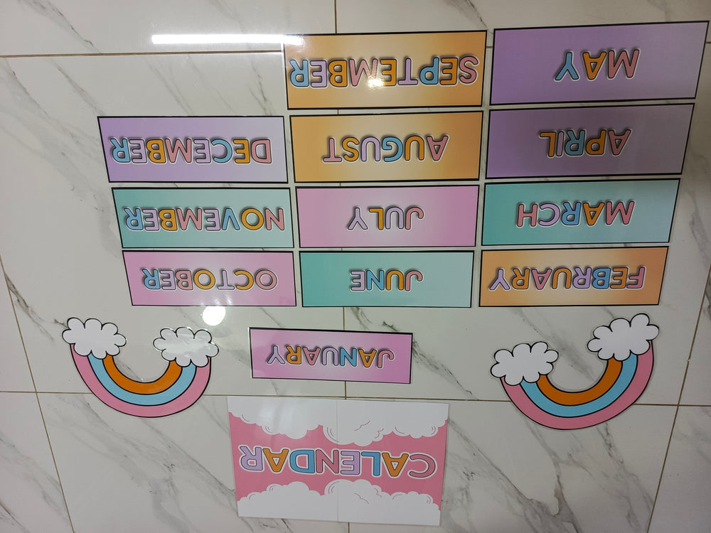 Wall Activity Calendar – Softboard Decor Learning Set for Softboard