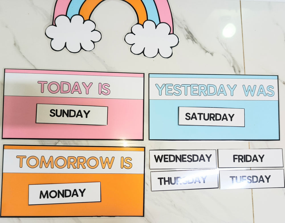Wall Activity Calendar – Softboard Decor Learning Set for Softboard