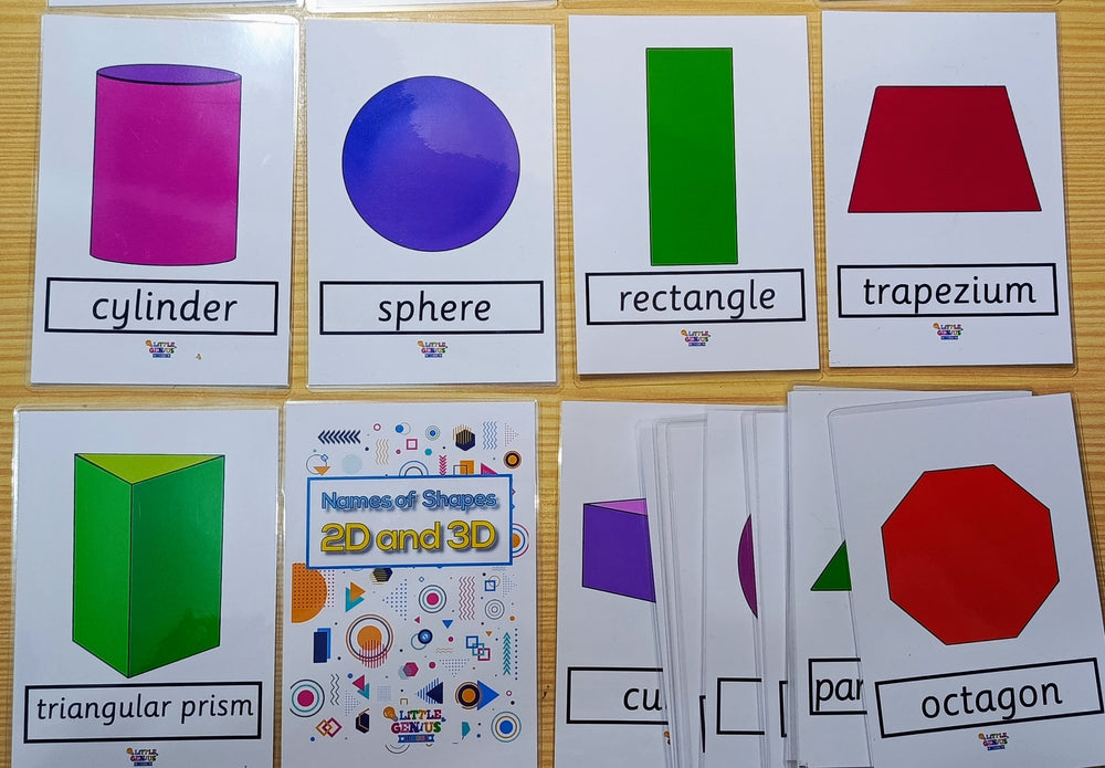 Names of Shapes – 2D &amp; 3D Flashcards