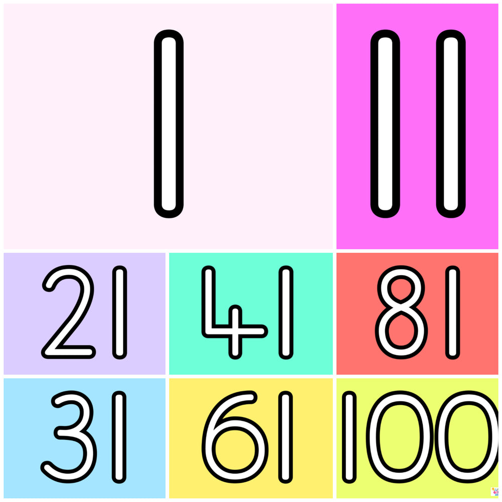 Counting 1-100 Flashcards
