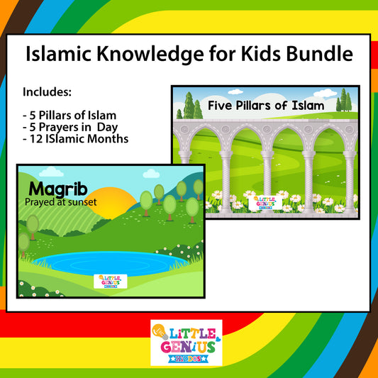 Islamic Knowledge for Kids – Flashcards Bundle