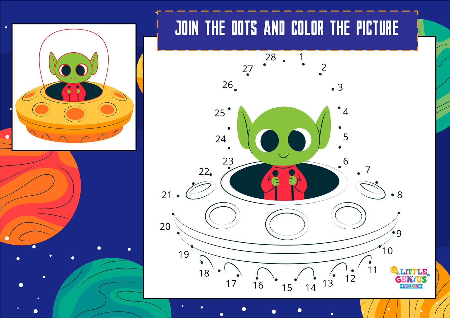Join the Dots & Color Flashcards Activity – With Marker (Set of 9)