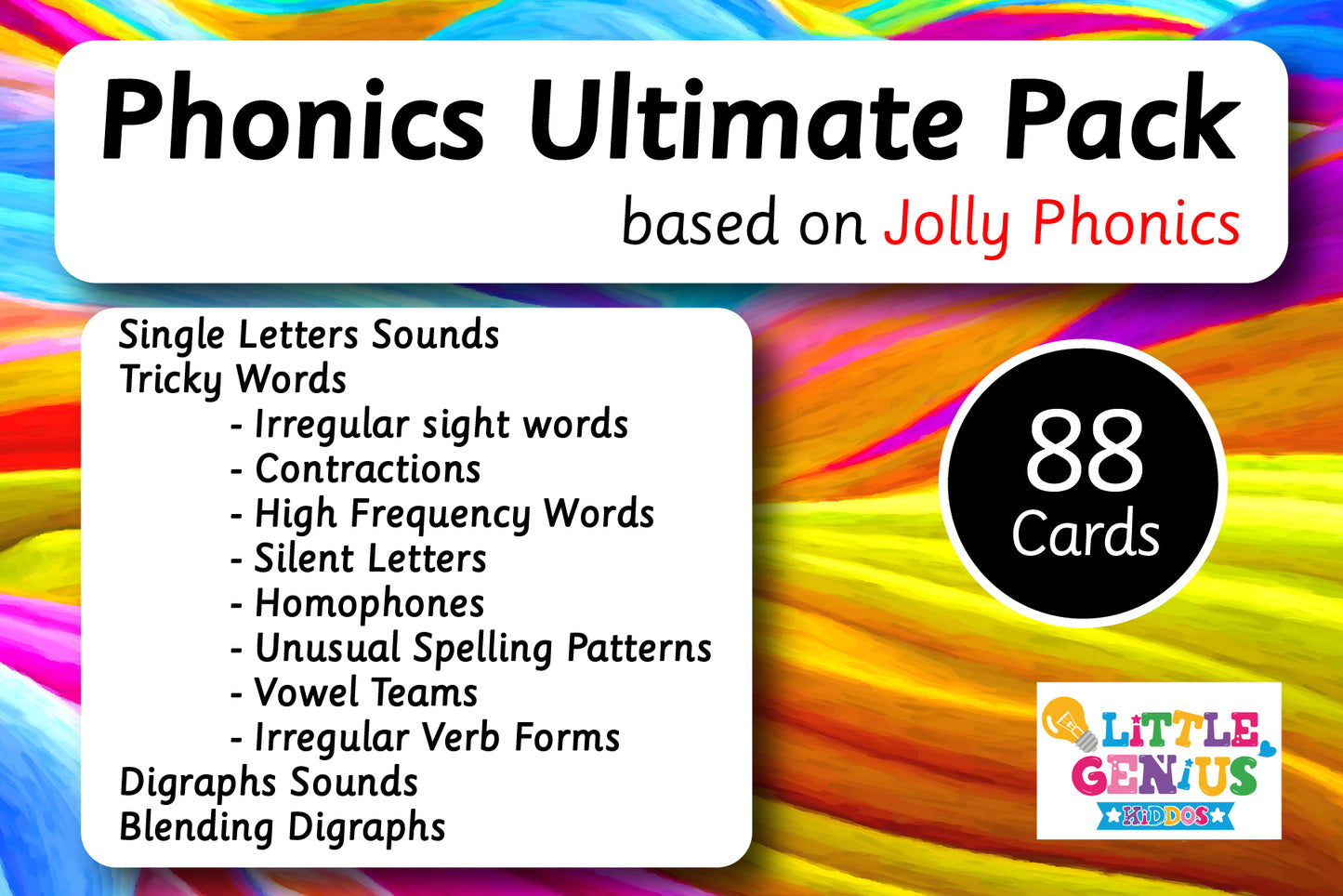 Phonics Ultimate Pack – 88 Cards | Complete Jolly Phonics Learning Kit for Early Readers