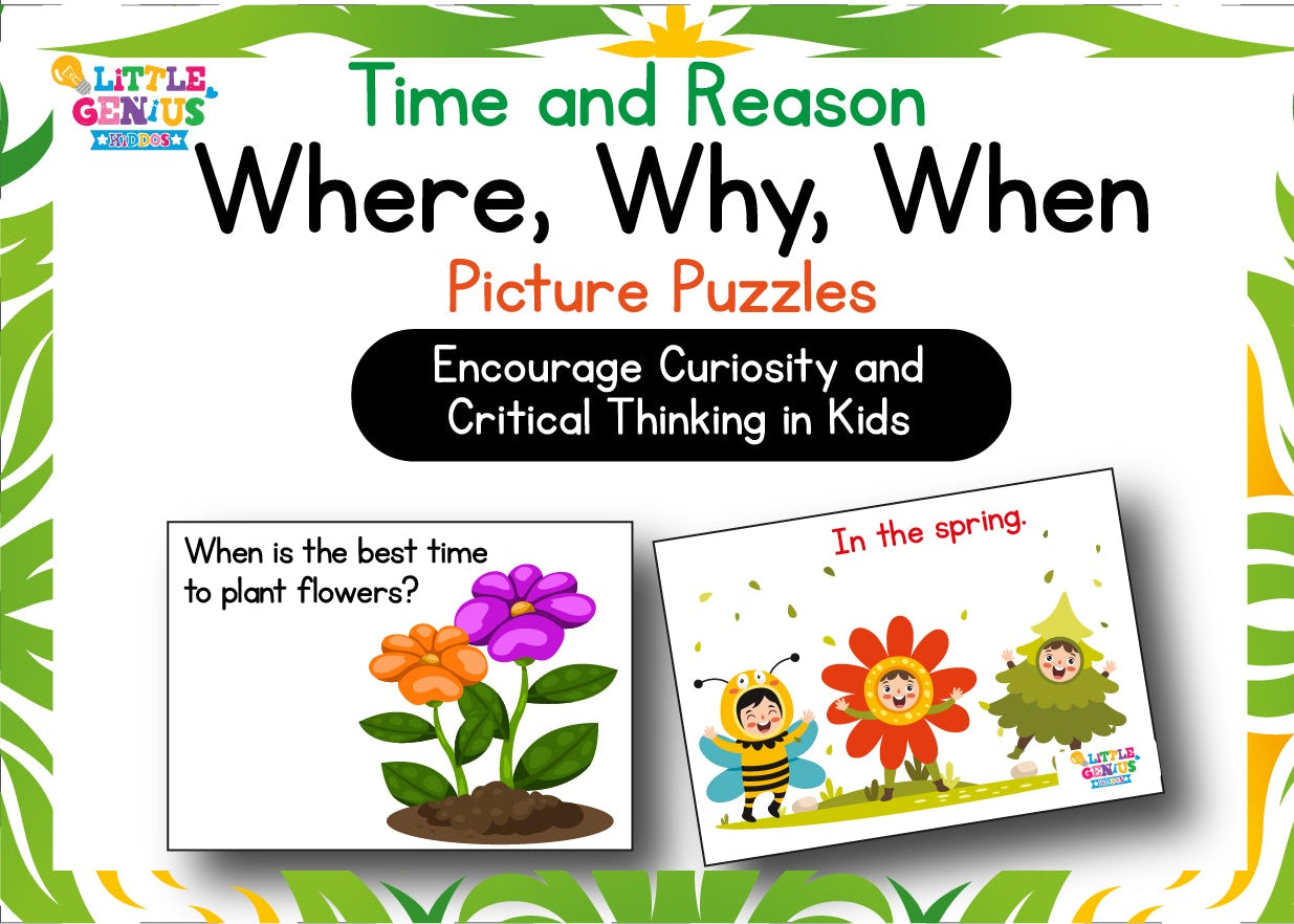 Where, Why, When – Flashcards Puzzle Set – Little Genius Kiddos