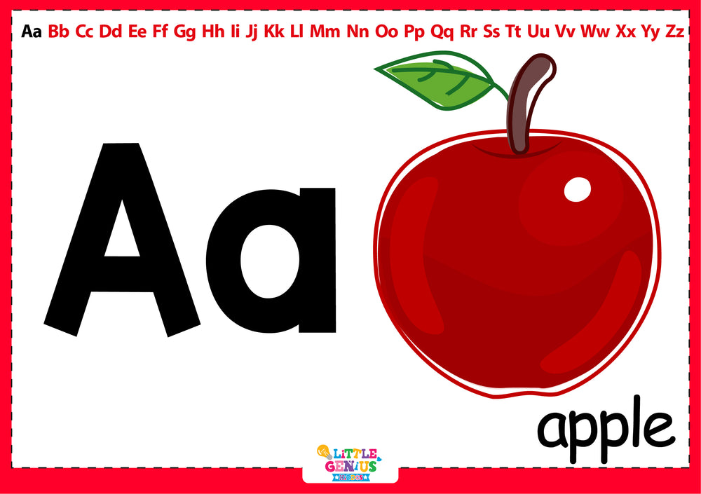 A–Z Alphabet Flashcards with Single Vocabulary – Bold Letters