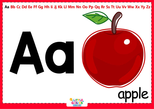 A–Z Alphabet Flashcards with Single Vocabulary – Bold Letters