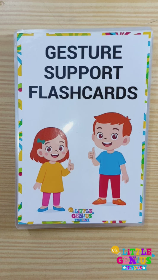 Gesture Support Flashcards for Special Education (Girl + Boy, Dual-Sided, 28 Cards)