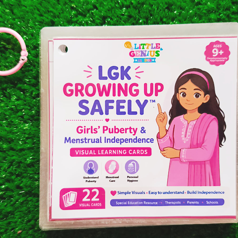 LGK Growing Up Safely™ Puberty Education| Boys & Girls Menstrual Independence Visual Cards for Autism & Special Education