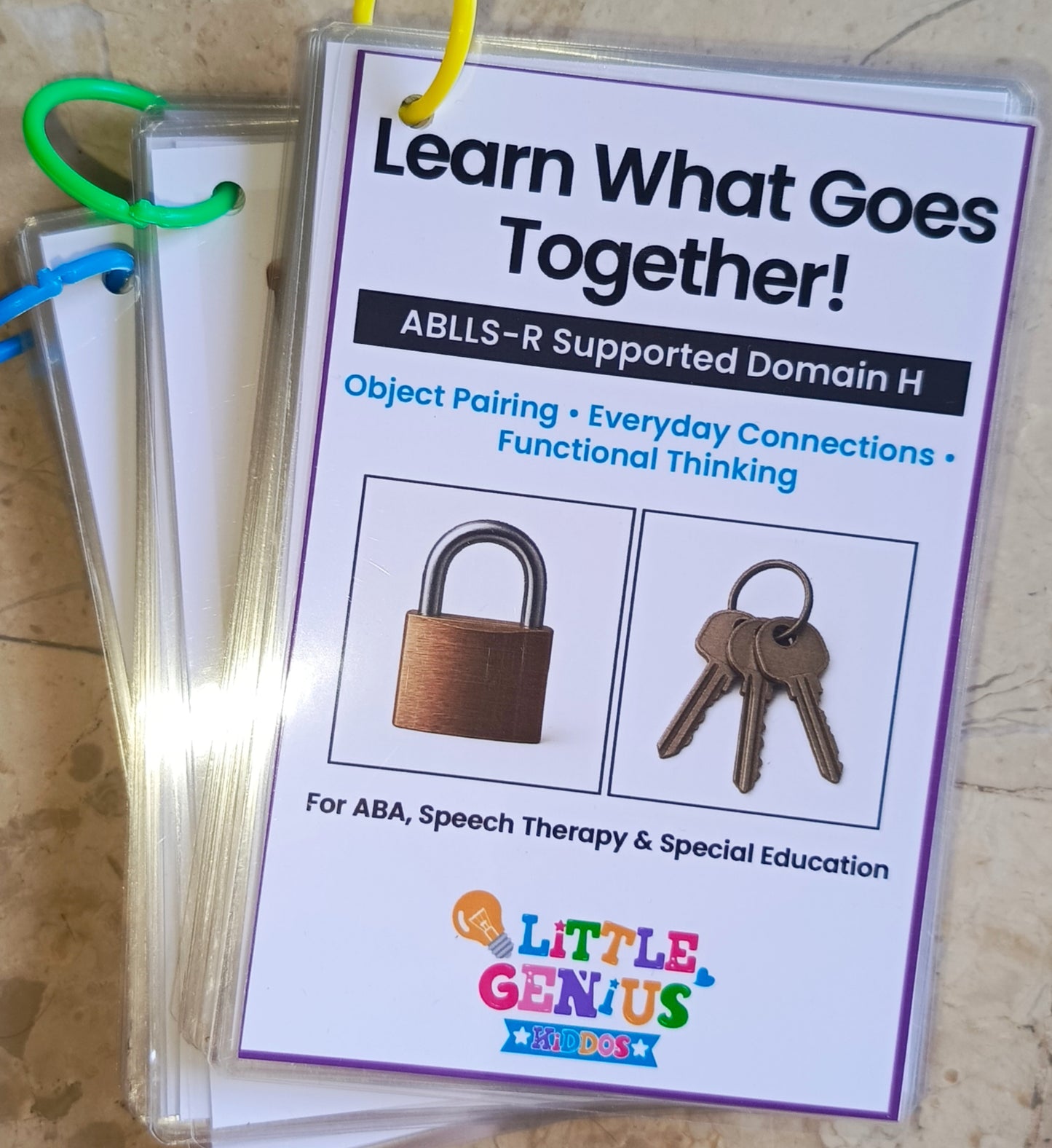 Association Skills Flip & Match Cards (ABLLS-R Domain H) – 3 Ringed Therapy Set for Special Education