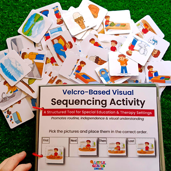 Visual Sequencing Life Skills Kit | Velcro-Based Activities for Autism & Special Education| ABLLS-R supported Resources