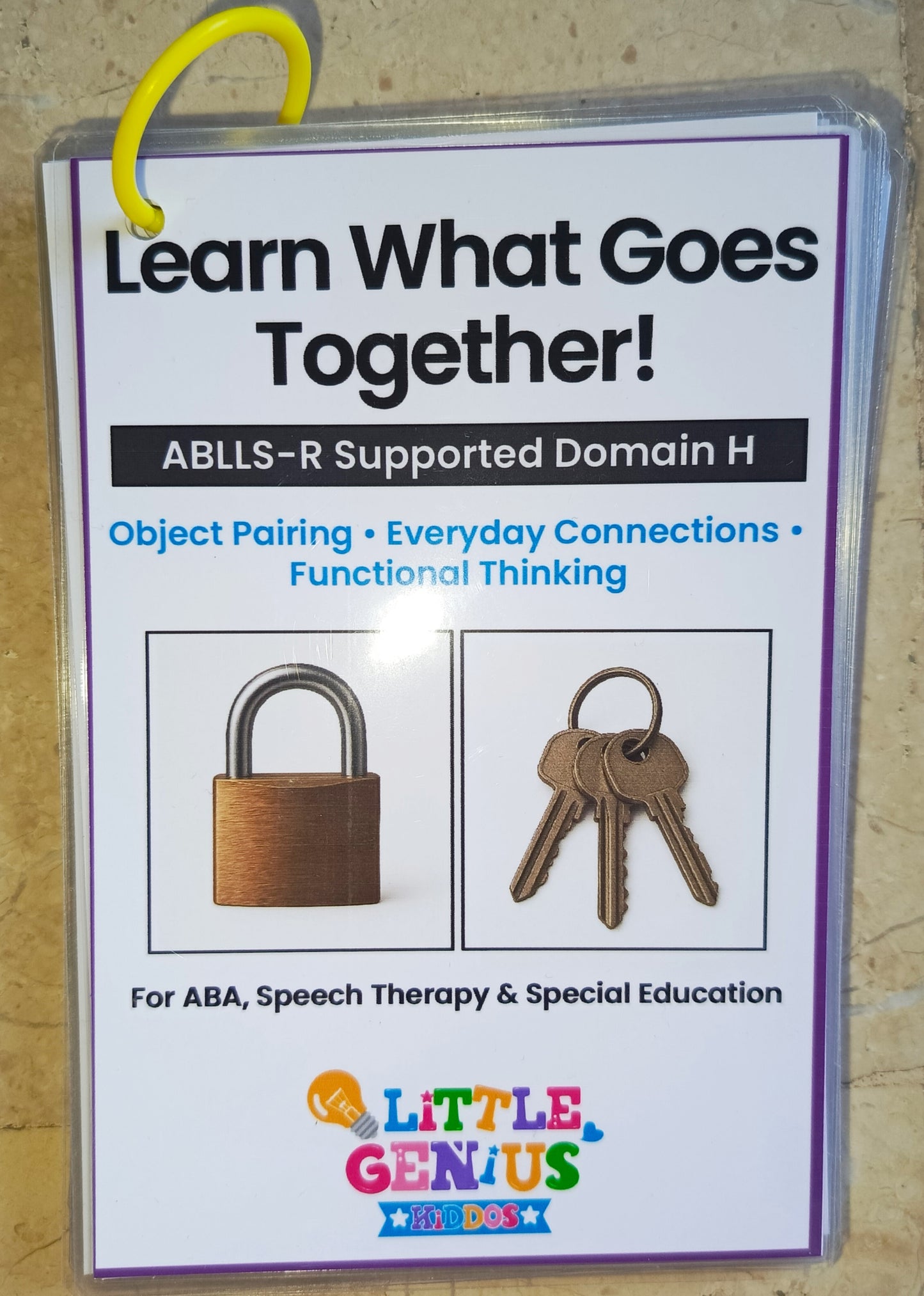 Association Skills Flip & Match Cards (ABLLS-R Domain H) – 3 Ringed Therapy Set for Special Education