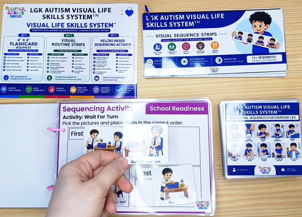 LGK Autism Visual Life Skills System™ | Visual Schedule, Sequencing Activities & Life Skills Flashcards for Autism, ADHD & Special Education ABLLS-R
