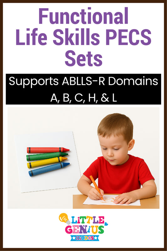 Functional Life Skills PECS Set — Supports ABLLS-R Domains A, B, C, H & L | Real-Life Photo Cards for Autism, Early Learners & Special Education
