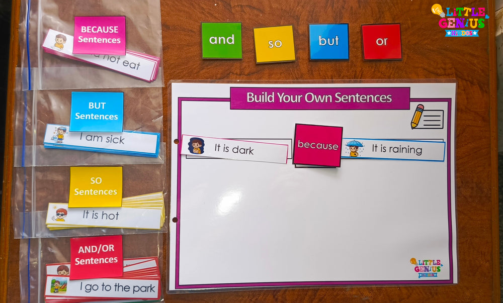 LGK Level 4 – Sentence Connectors (Conjunctions) Kit | ABLLS-R & VB-MAPP Aligned Language Development Tool
