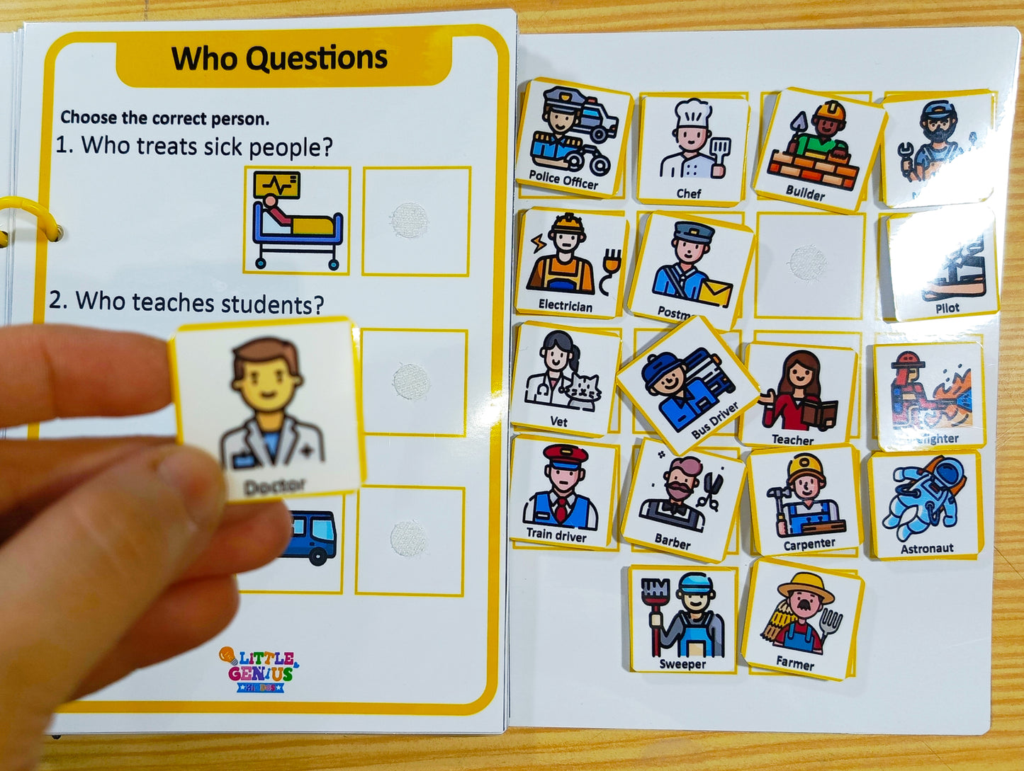 LGK Level 2B: WH Questions Builder | Who, What, Where & Why for Speech Delay & Autism (ABA & ABLLS-R Aligned)