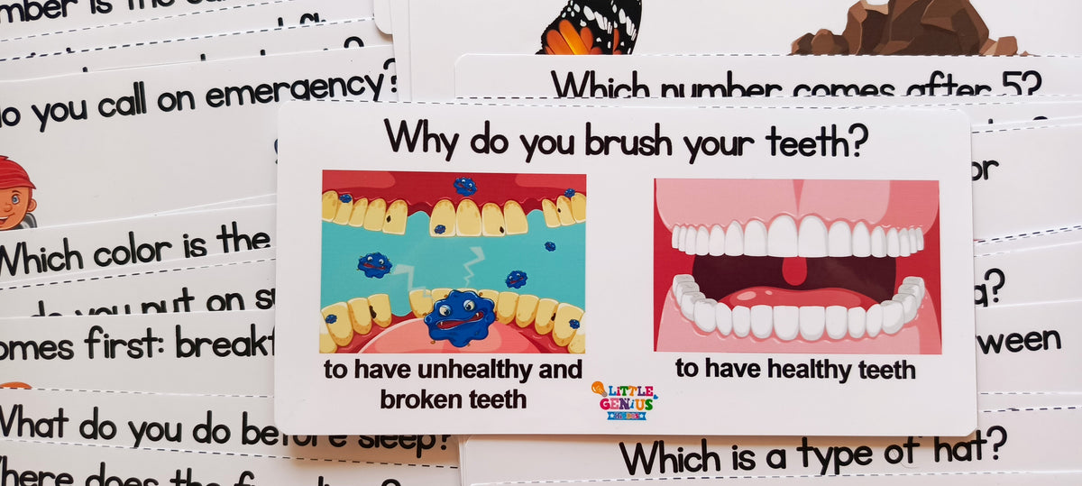 WH-Questions Flashcards – 51 Cards with 2 Visual Choices Each | Speech Therapy & Language Development Tool ABLLS-R Supportrd