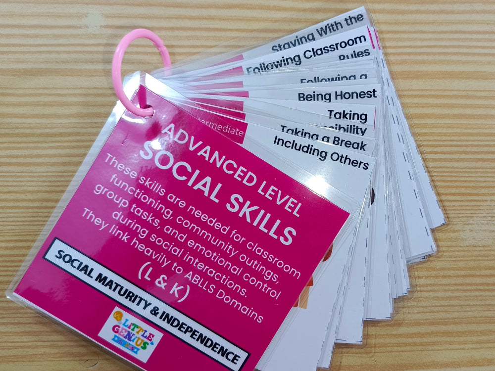 Supports learning areas found in ABLLS-R Domains (H, I, J, K, L) — the essential social foundations every child needs