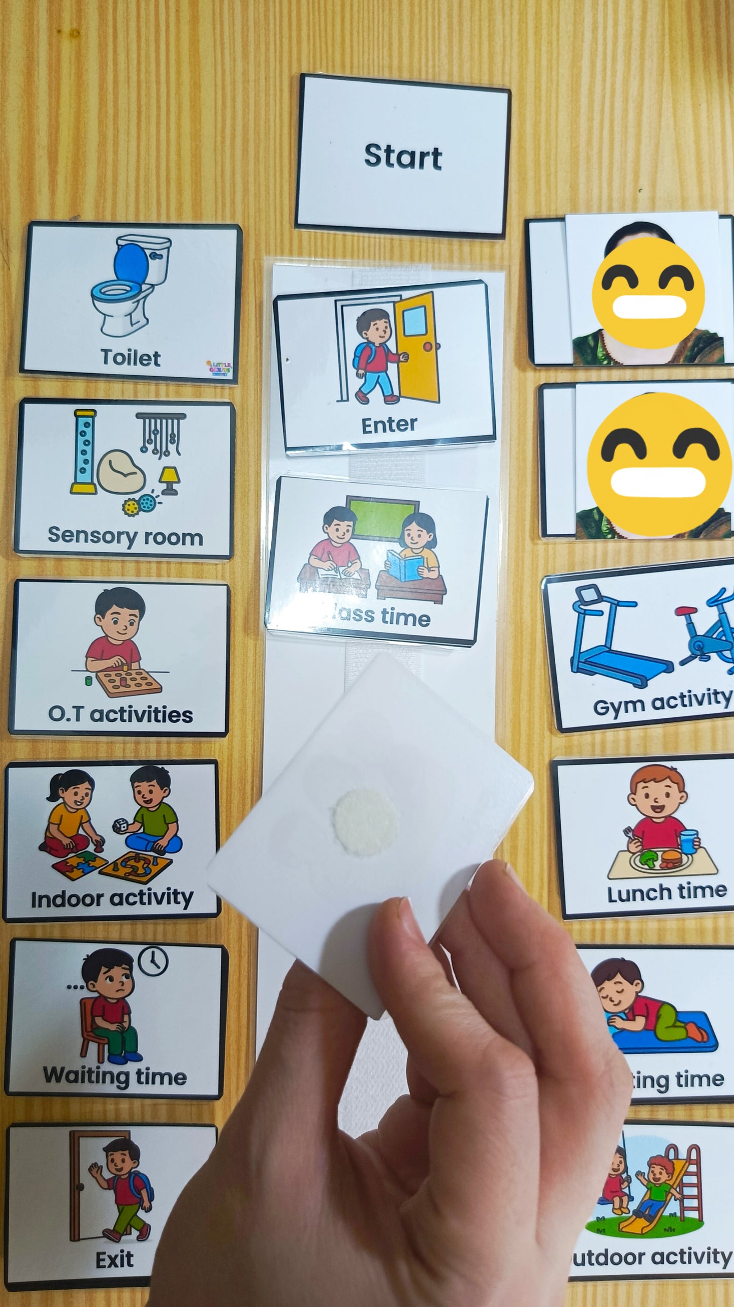 PECS Visual Schedule with 21-Inch Velcro Strip – 17 Activity Cutouts + 2 Blank Picture Cards ABLLS R SUPPORTED