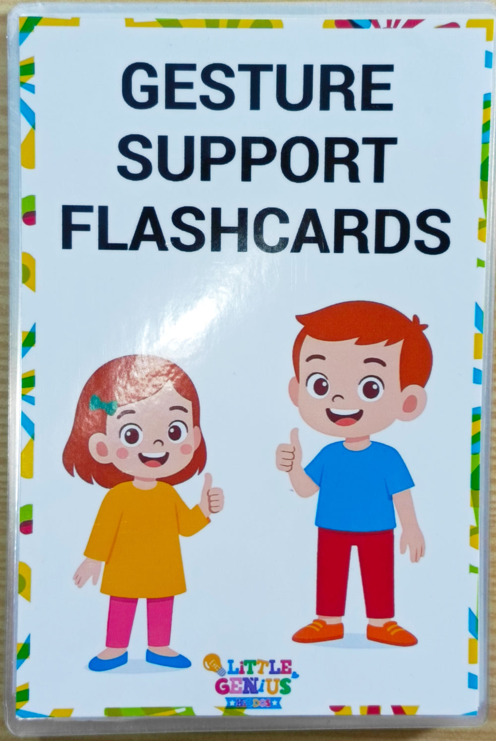 Gesture Support Flashcards for Special Education (Girl + Boy, Dual-Sided, 28 Cards)