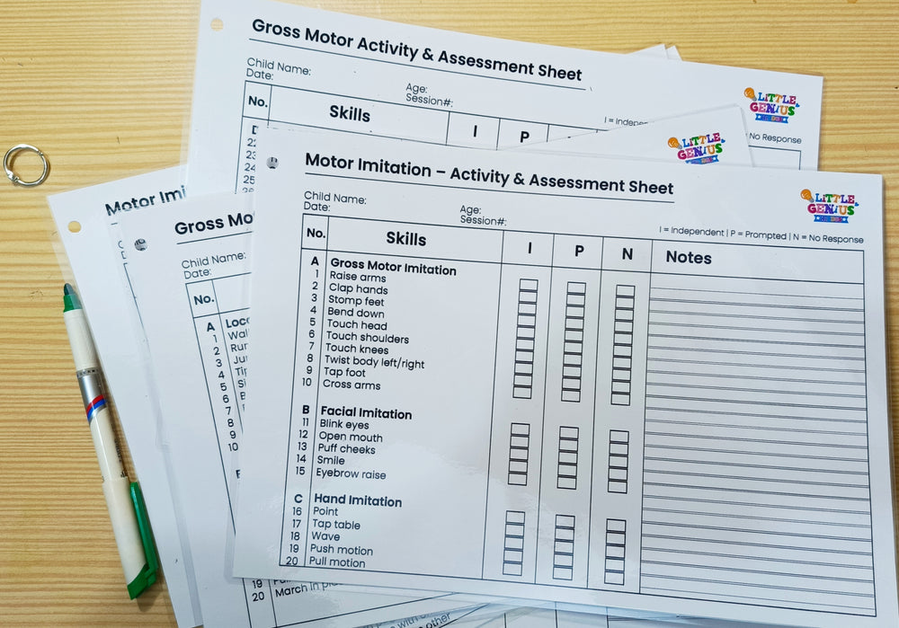 Motor Skills Assessment Pack (ABLLS-R Inspired) – Laminated Therapy Sheets for SEN & ABA Use