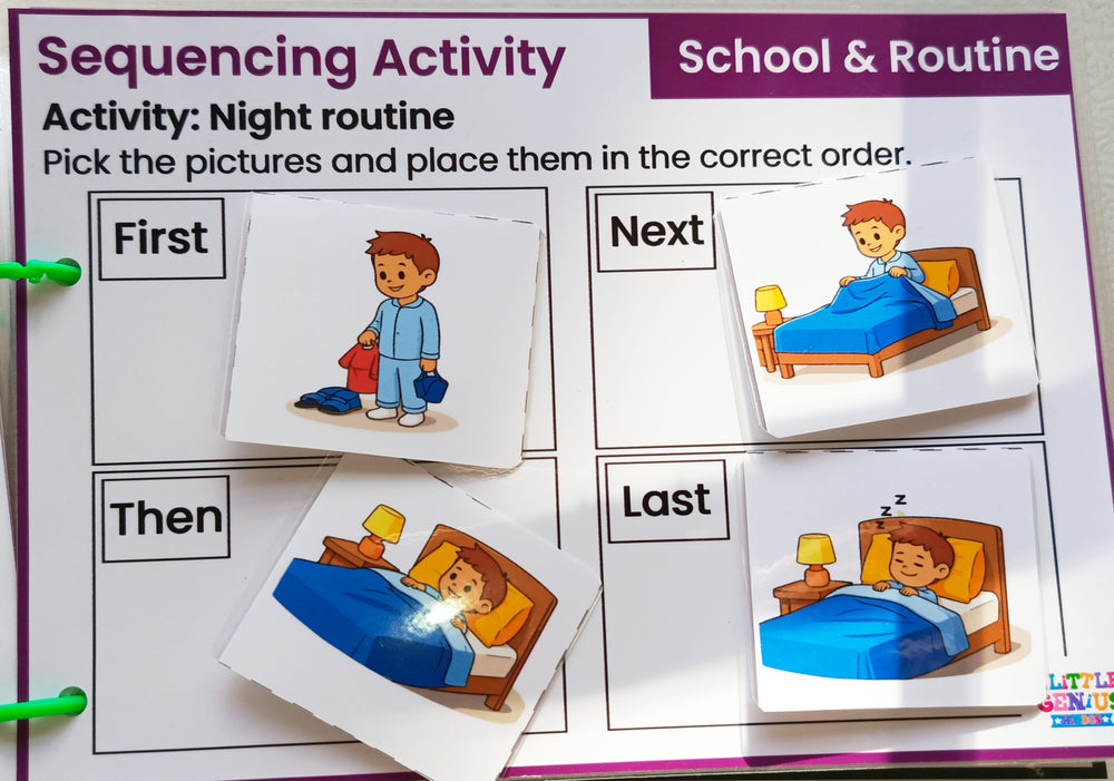 Visual Sequencing Life Skills Kit | Velcro-Based Activities for Autism & Special Education| ABLLS-R supported